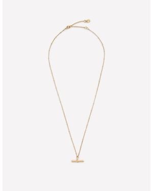 Boden Fine T-Bar Pendant Necklace - White