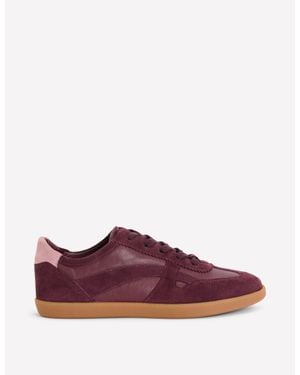 Boden Leather Side Detail Trainer - Purple