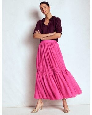 Boden Anna Tulle Midi Skirt - Pink