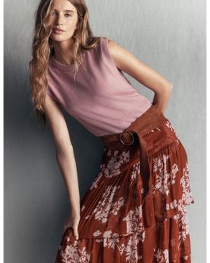 Boden Tiered Ruffle Midi Skirt