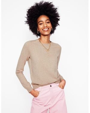 Boden Eva Cashmere Crew Neck Jumper - White
