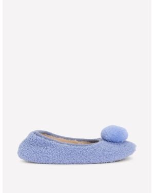Boden Borg Pompom Slippers - Blue