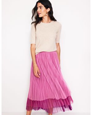 Boden Tulle Tiered Maxi Skirt - Pink