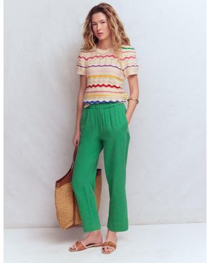 Boden Double Cloth Crop Trousers - Green