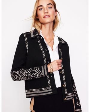 Boden Collared Knitted Jacket - Black