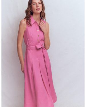 Boden Belinda Linen Shirt Dress - Pink