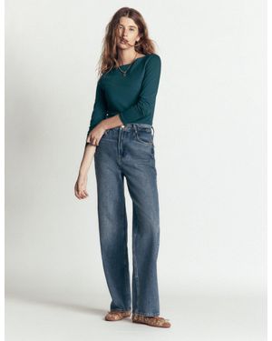Boden Ruched Long Sleeve Top - Blue