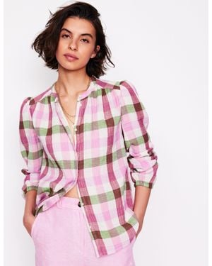 Boden Gingham Double Cloth Top - Multicolour