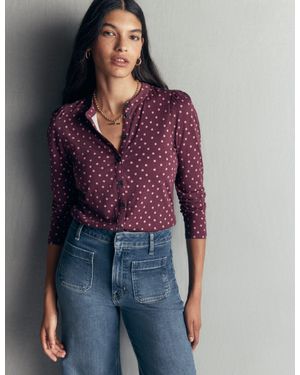 Boden Supersoft Puff Sleeve Shirt - Purple