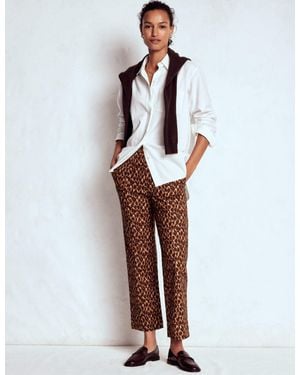 Boden Smart 7/8 Trousers-Multi, Abstract Leopard - White