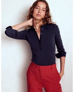 Boden Collared Placket Jersey Shirt