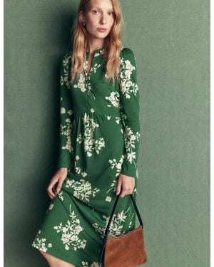 Boden Hope Zip Detail Jersey Dress - Green