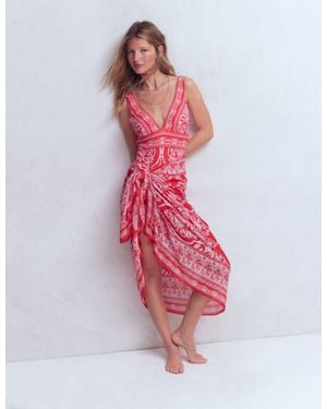 Boden Printed Sarong Scarf - Pink