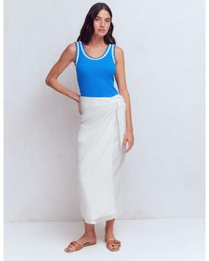 Boden Dimitra Linen Column Skirt - Blue