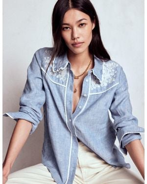 Boden Sienna Western Shirt - Blue