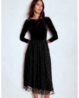 Boden Velvet Bodice Jersey Dress - Black