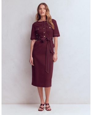 Boden Bria Ponte Midi Dress - Purple