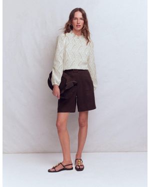 Boden Puff Sleeve Interest Top - White