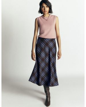 Boden Wool Blend Slip Skirt - Blue