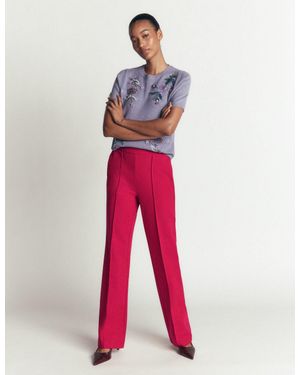 Boden Straight Leg Ponte Trousers - Red