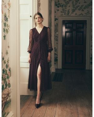Boden Midikleid Aus Tüll Mit Faltendetail - Lila