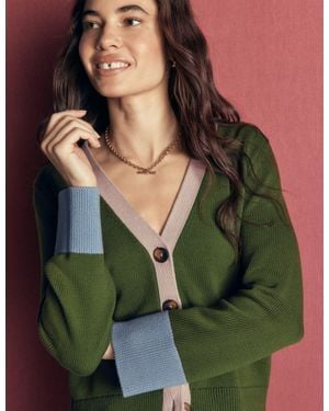 Boden Lucy Relaxed Cotton Cardigan - Green