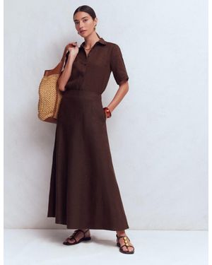 Boden Miriam Linen Maxi Skirt - Purple