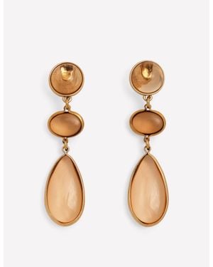 Boden Jewel Tear Earrings - Brown