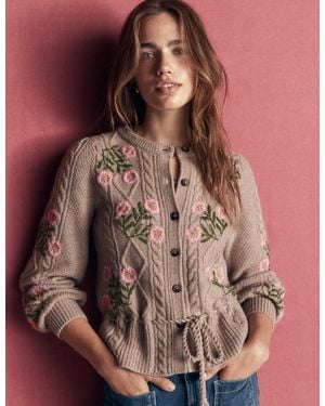 Boden Cable Knitted Cardigan - Multicolor