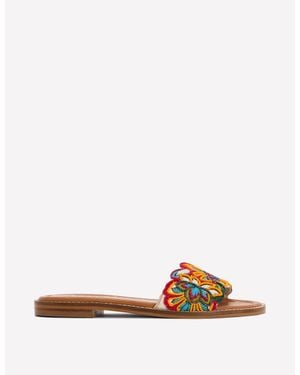 Boden Beaded Flower Flat Sandal - Multicolour