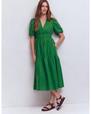 Boden Irene Linen Midi Dress - Green