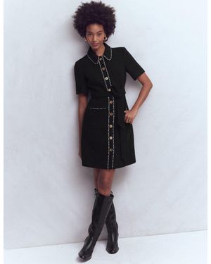 Boden Loren Trim Short Dress - Black