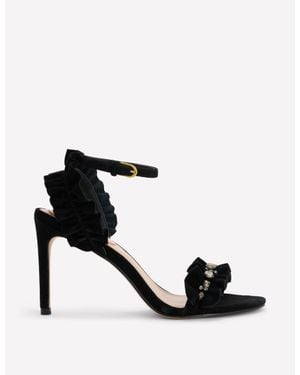 Boden Pleat Detail Heeled Sandals - Black