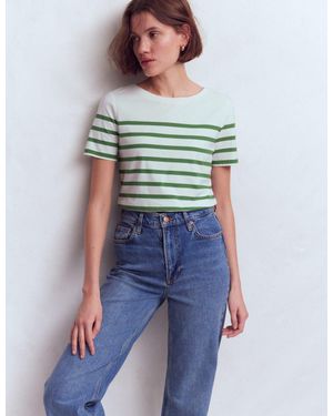 Boden Olivia Short Sleeve Breton T-Shirt - Green