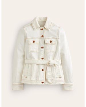 Boden Belted Denim Jacket - Natural