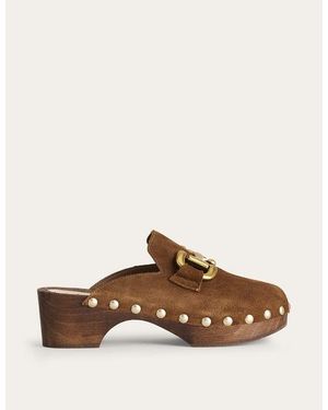 Boden Iris Snaffle Heeled Clogs - Brown