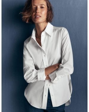 Boden Anna Longline Cotton Shirt - Grey