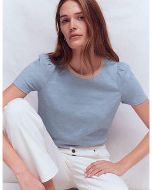 Boden Metallic Trim T-Shirt - Blue