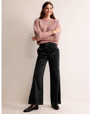 Boden Wide-leg Corduroy Pants - Black