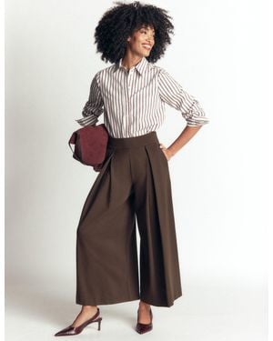 Boden Single Pleat Ponte Culotte Pants - Brown