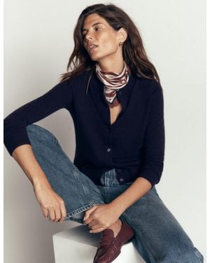 Boden Elsie Cashmere Crew Cardigan - Blue