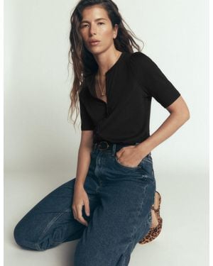 Boden Supersoft Short Puff Shirt - Black