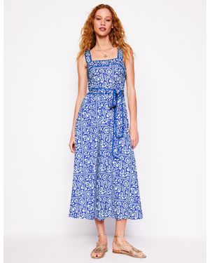 Boden Square Neck Seam Midi Dress-Gallery, Vine Tile - Purple