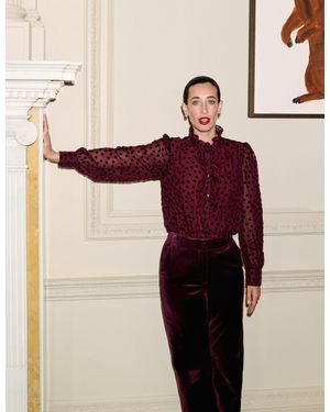 Boden Sasha Devore Velvet Top - Multicolor