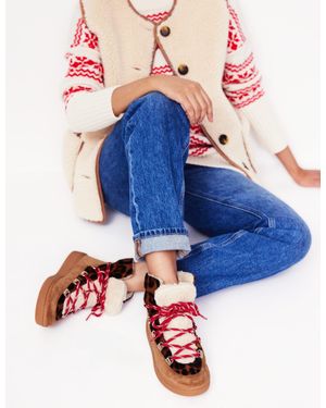 Boden Cozy Lace Up Boots - Blue