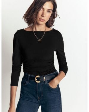 Boden Ruched Long Sleeve Top - Black