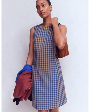 Boden Lou Check Shift Dress - Purple