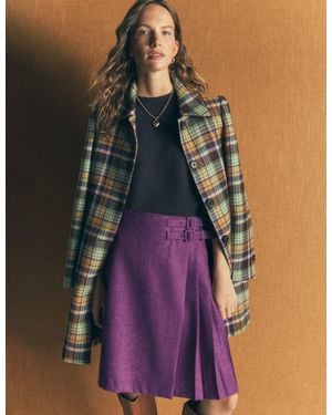 Boden Vera Double Buckle Kilt - Purple