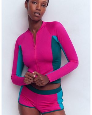 Boden Long Sleeve Rash Guard Top - Pink