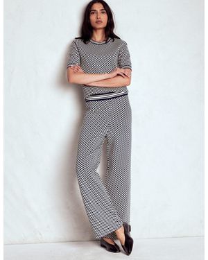 Boden Jacquard Knitted Trousers - Grey